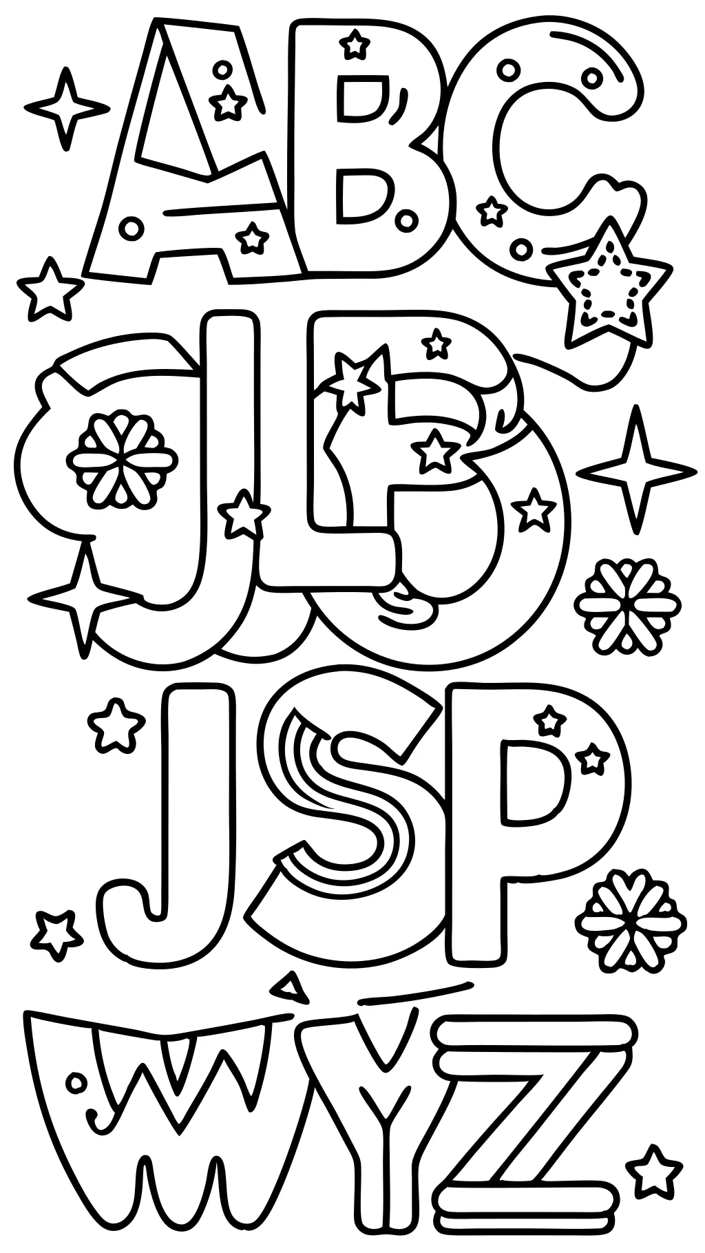 alphabet coloring pages printable